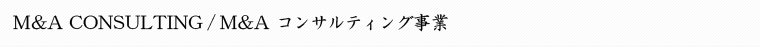 M&A コンサルティング事業